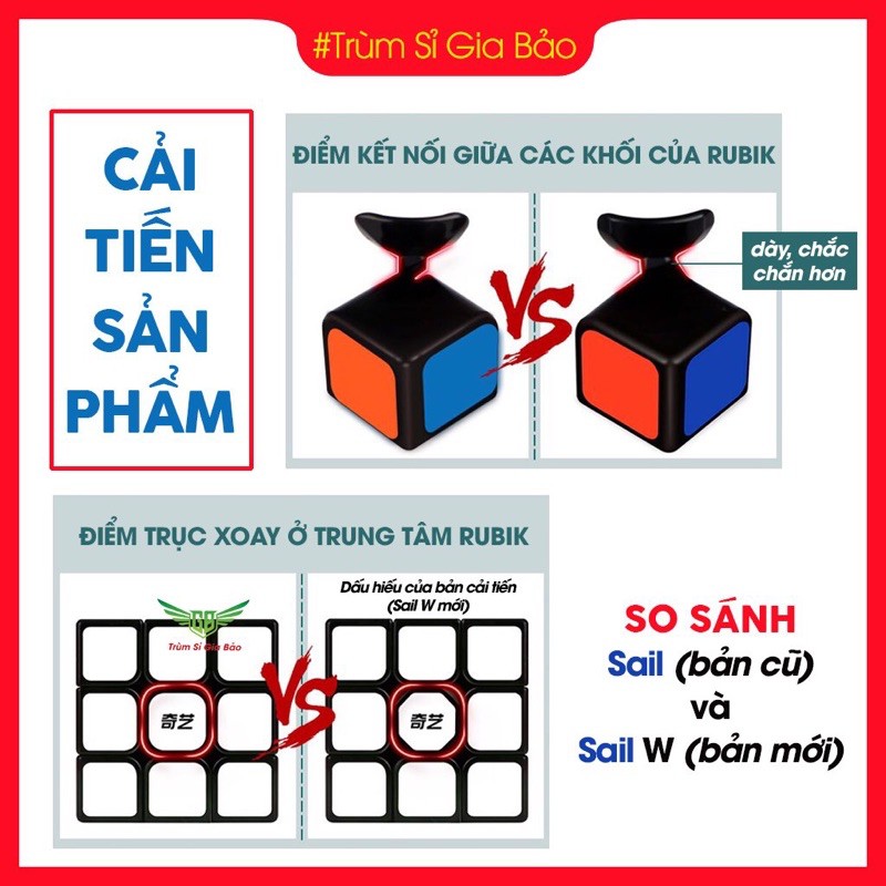 Rubik 3x3 Qiyi Sail W Rubic 3 Tầng Giá Rẻ Khối Lập Phương Ma Thuật Xoay Siêu Mượt , Lõi Cứng Cáp.