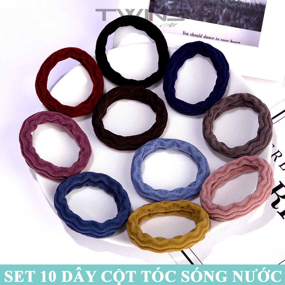 Set 10 dây cột tóc, buộc tóc SD115 màu dễ thương, cute, xinh đẹp phong cách Hàn Quốc làm phụ kiện tóc thời trang cho nữ