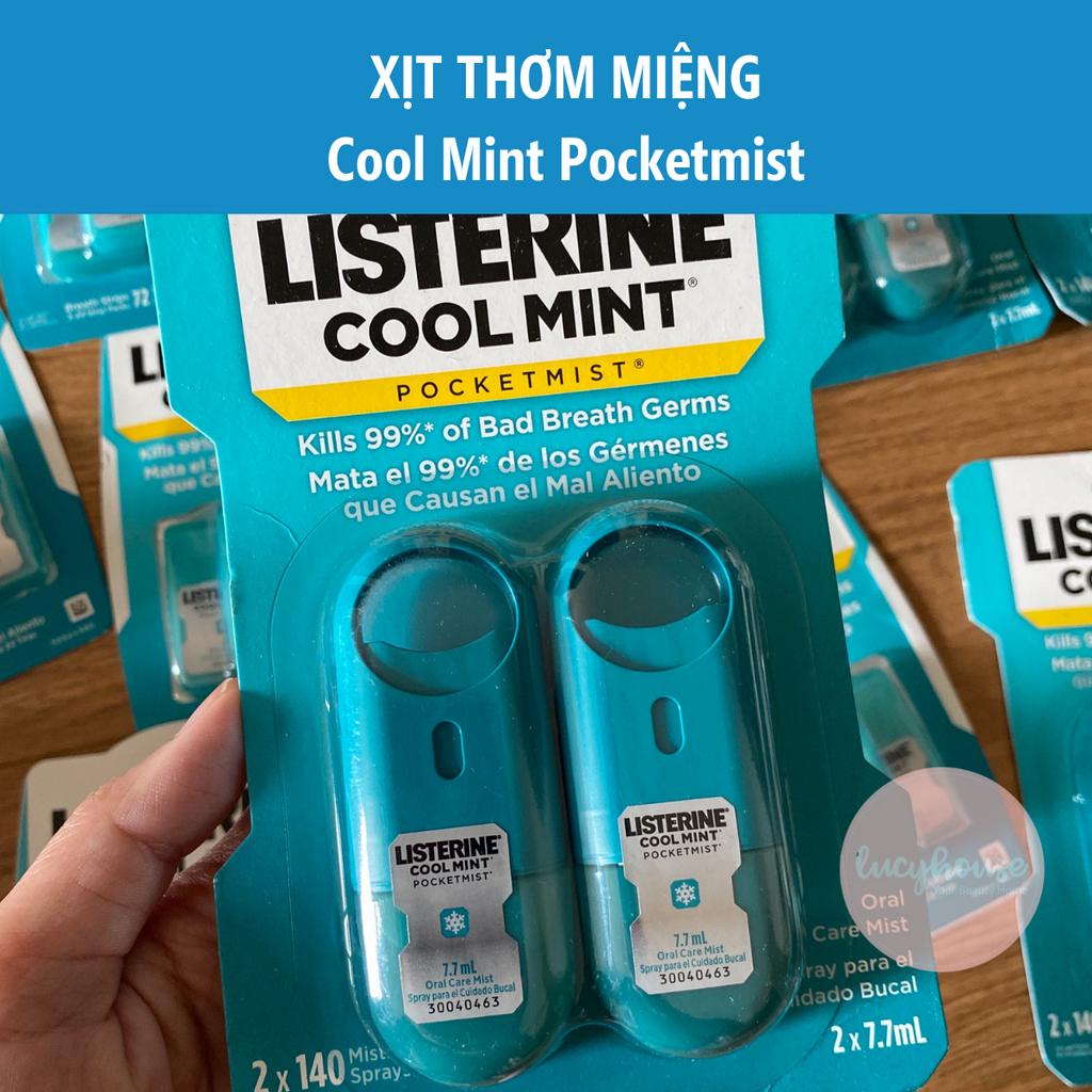 Xịt thơm miệng Listerine Cool Mint Mỹ thơm tức thì