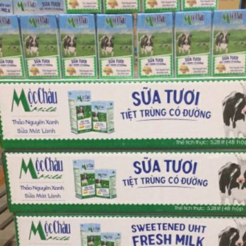 thùng 48 hộp sữa tươi mộc châu có đường 110ml
