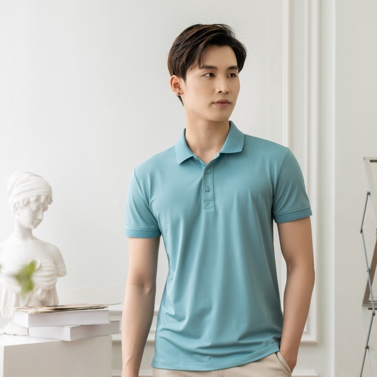 Áo thun polo nam YODY chất liệu coolmax cổ bẻ vải phong cách lịch sự thoáng mát thoải mái vận động  APM5179