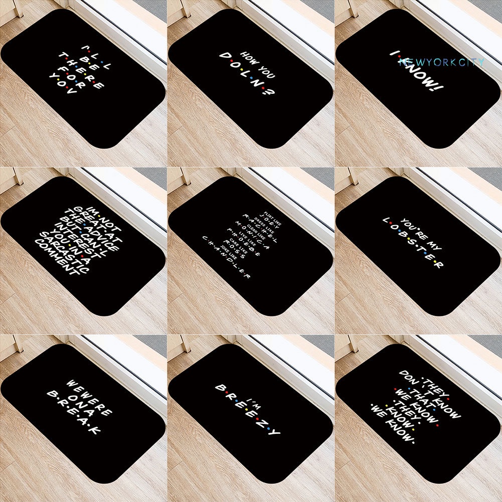 Thảm lót cửa chùi chân Chống Trượt Thấm Hút Tốt In Chữ NY-40x60cm