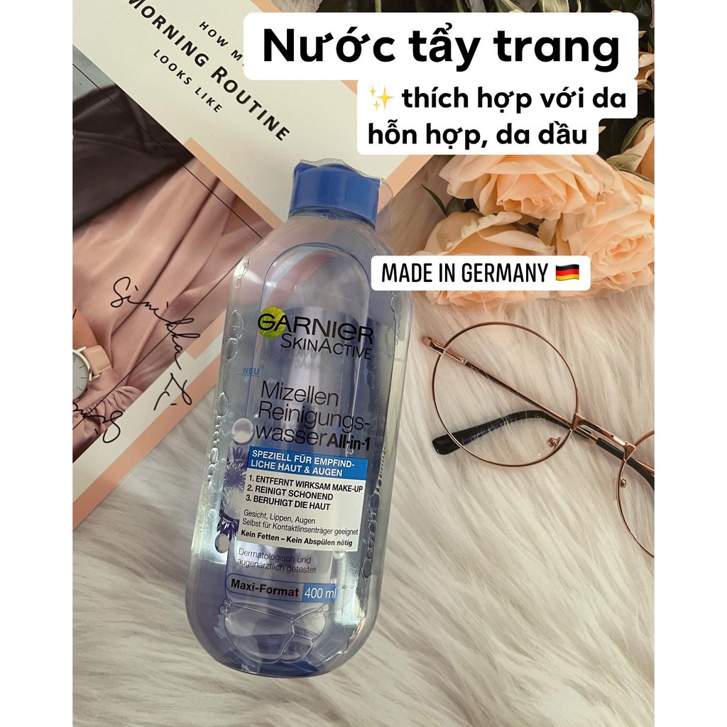 Nước tẩy trang Garnier SkinActive Micellar Cleansing Water All-in-1 400 ml của Đức