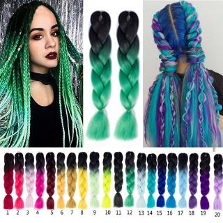 Bím tóc giả bằng sợi tổng hợp màu ombre 1-20 24inch