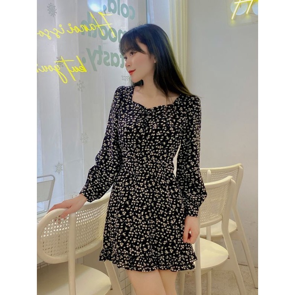 [Ảnh thật-video] Váy hoa nhí dài tay phối đuôi bèo Lichi Dress. | BigBuy360 - bigbuy360.vn