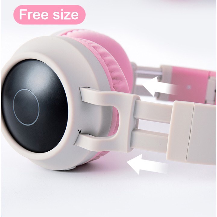 [CỰC RẺ] Tai Nghe Mèo Bluetooth BT028, Headphone Tai Mèo Dễ Thương Có Mic, Âm Bass Mạnh Mẽ Dung Lượng Pin Khủng 400mAh