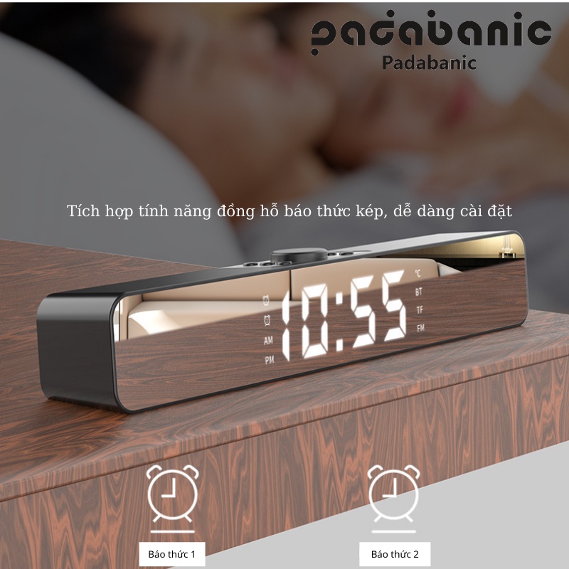 [Phiên Bản Mới] Loa Bluetooth Kiêm Đồng Hồ Báo Thức Âm Thanh Sống Động Không Rè Nhỏ Gọn