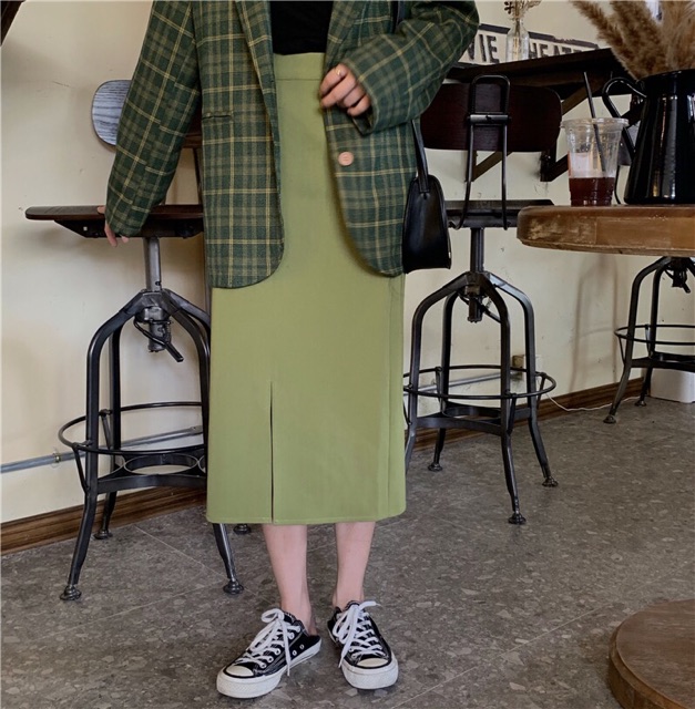 (SẴN ÁO) SET ÁO BLAZER CHÂN VÁY SUÔNG XẺ TÀ ULZZANG | BigBuy360 - bigbuy360.vn