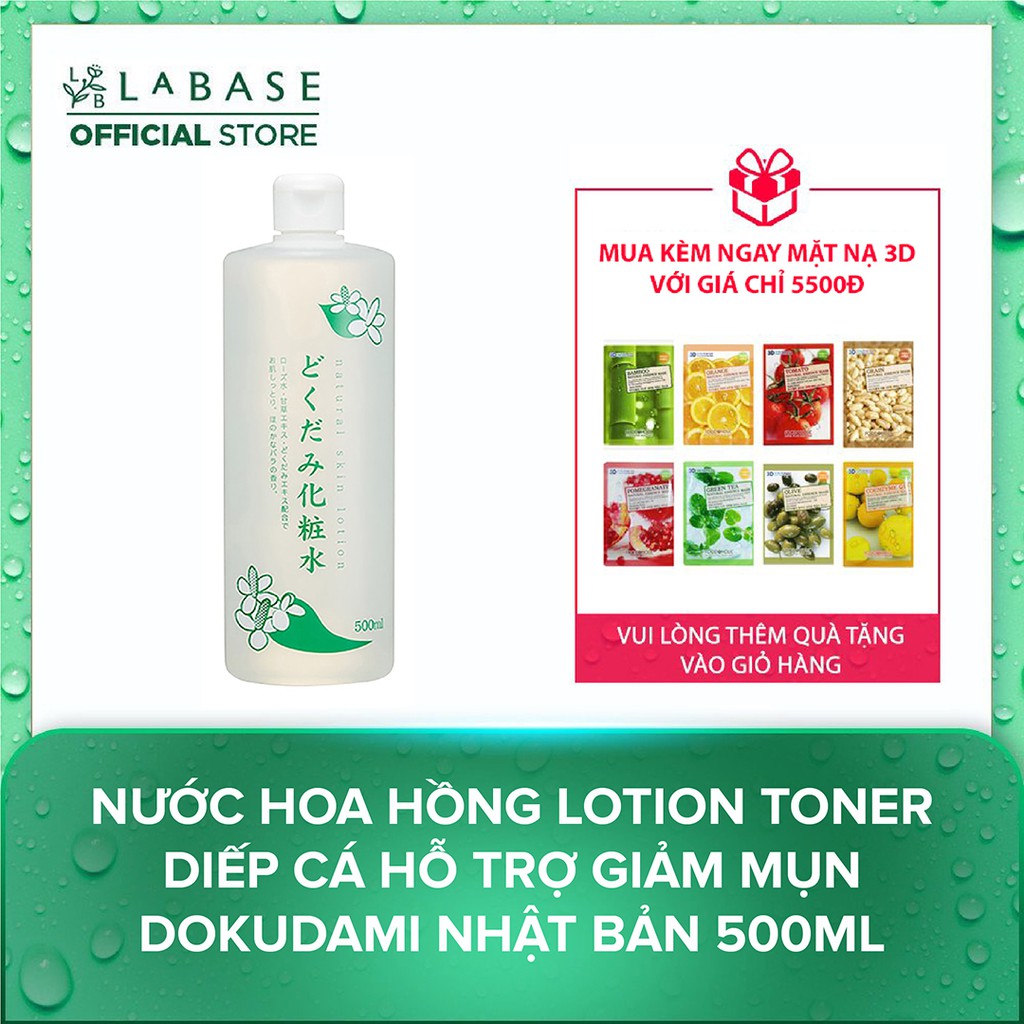 Toner Rau Diếp Cá - Nước Hoa Hồng Lotion Hỗ Trợ Giảm Mụn Dokudami Nhật Bản 500ml [Hàng nhập khẩu chính hãng]