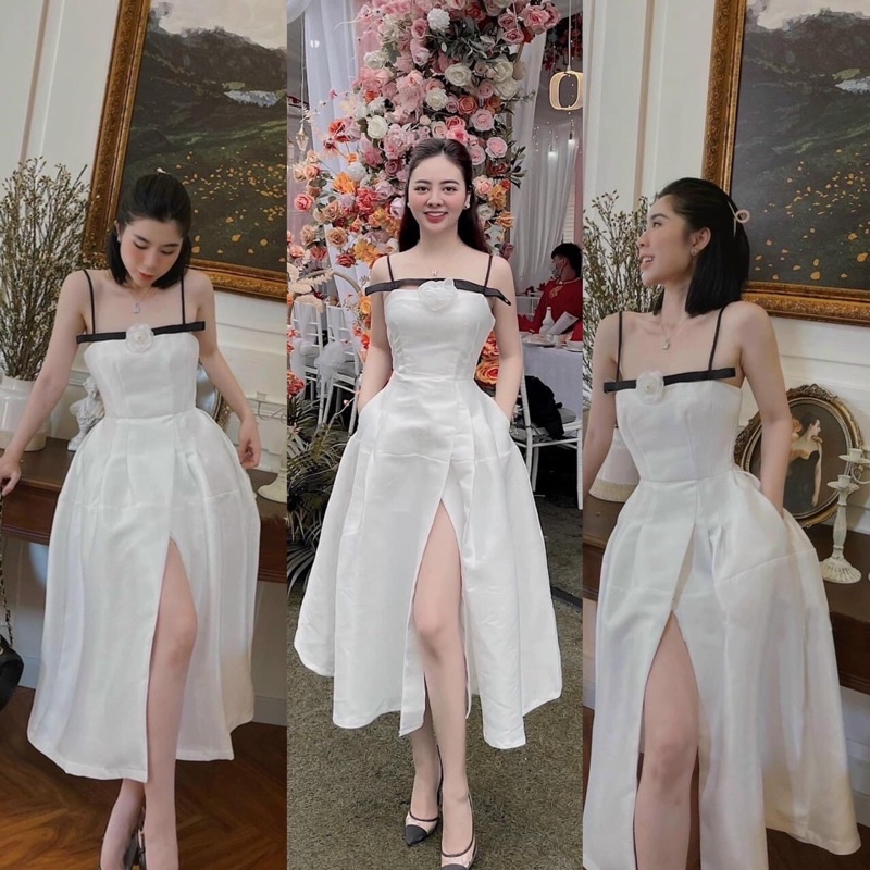 ĐẦĐẦM ĐI ĐI TIỆC, CHẤT LỤA MANGO KÈM HOA CÀY