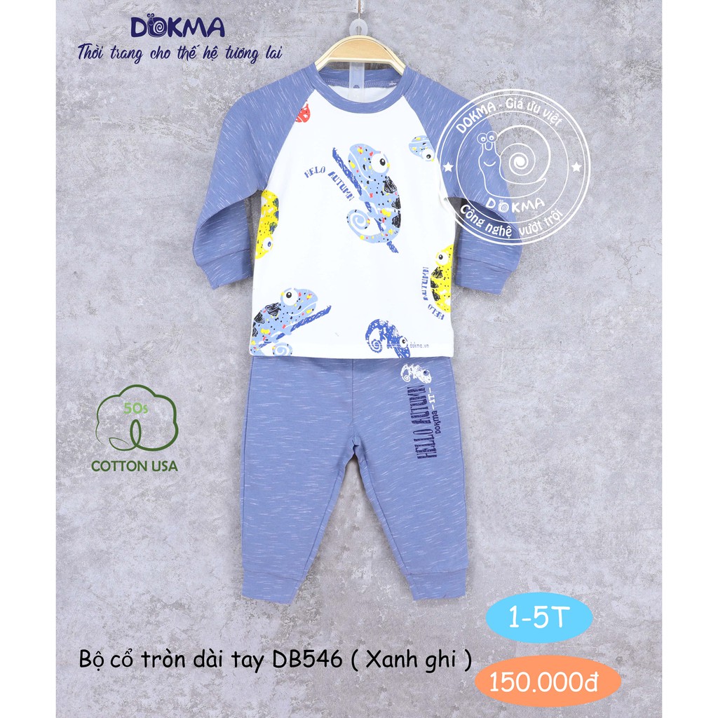 Dokma - Bộ cổ tròn dài tay BT+BG 1-5Y DB546