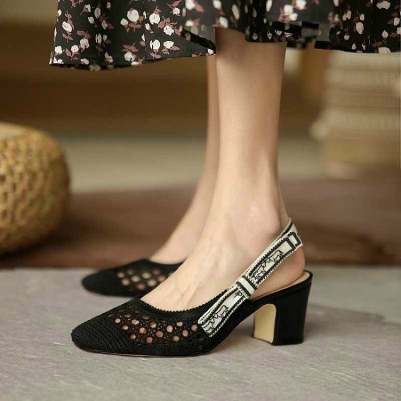 Sandal cao gót D i o r tăm lỗ fullbox