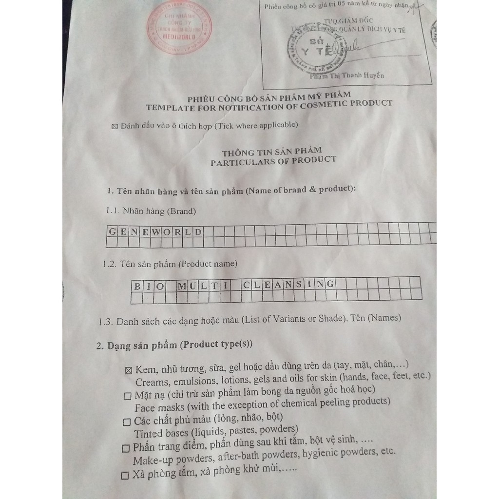 Sữa rửa mặt sinh học Bio multi cleansing 250g