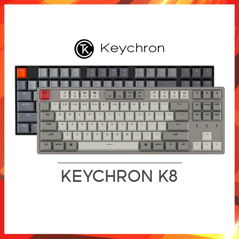 Bàn phím cơ Keychron K8 (Hàng chính hãng) - Bảo hành 12 tháng