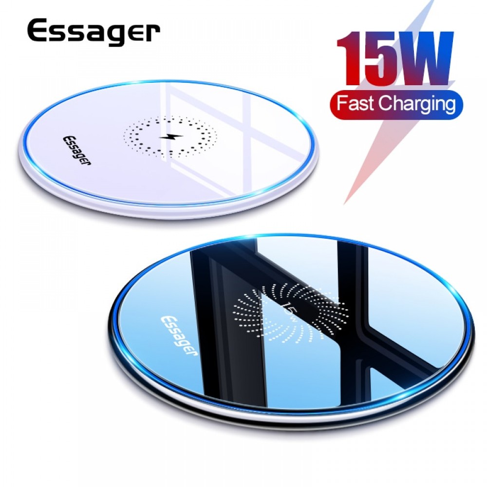 Đế sạc không dây ESSAGER 15W Qi cho Iphone 8 X Xs max 11 12 13 Samsung Sx Notex Xiaomi Oppo Huawei
