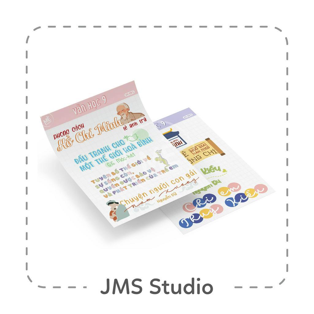 STICKER TỰA BÀI VĂN HỌC 9
