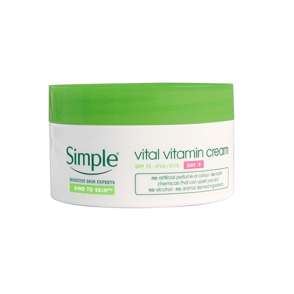 KEM DƯỠNG BAN NGÀY SIMPLE KIND TO SKIN VITAL VITAMIN DAY CREAM SPF 15 UVA/UVB