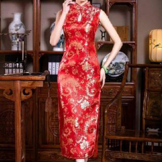 Sườn xám sát nách form dài