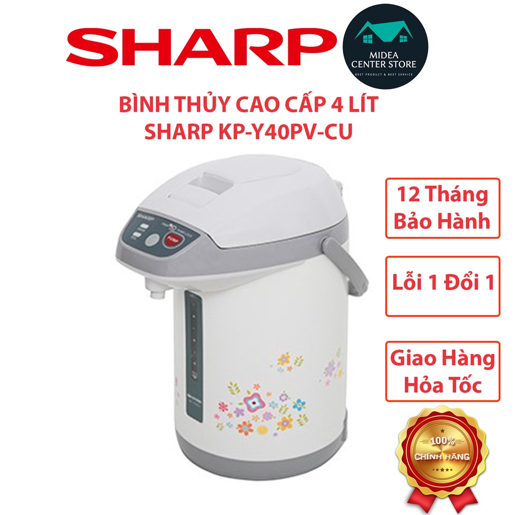 [Chính hãng-Made in thaiLand] Bình thuỷ Sharp KP-Y40PV-CU, Made in Thailand, lỗi 1 đổi 1, bảo hành 12 tháng toàn quốc