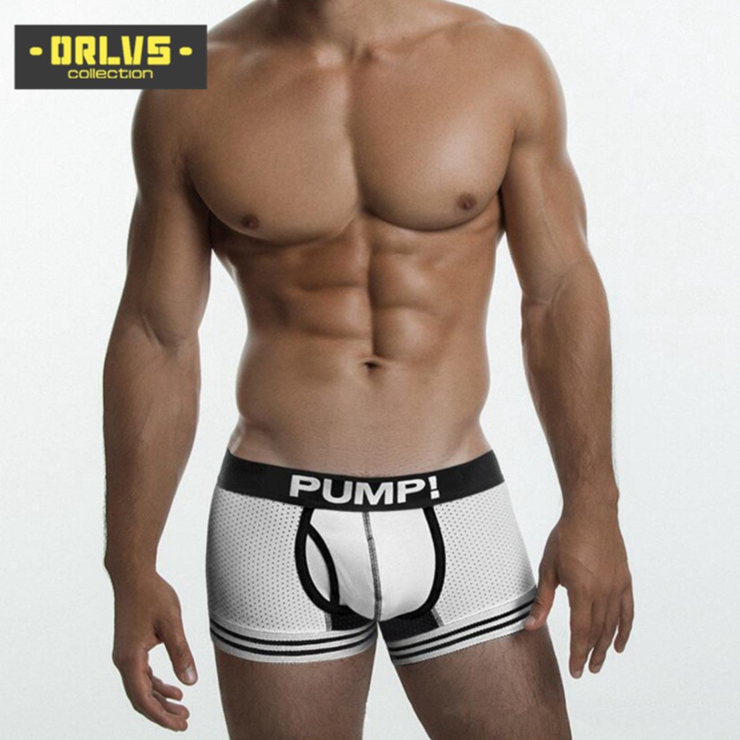 ORLVS Quần lót boxer phối lưới thoáng khí thời trang cho nam H599