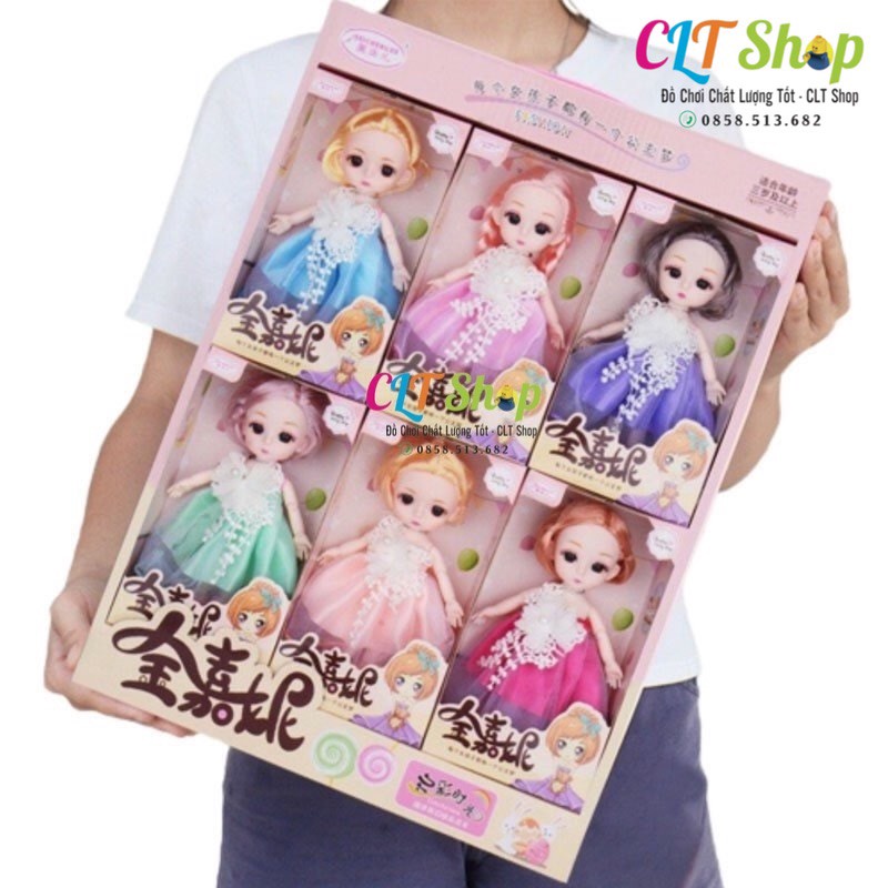 Đồ chơi búp bê hộp 6 búp bê Barbie xinh xắn làm quà tặng bé gái