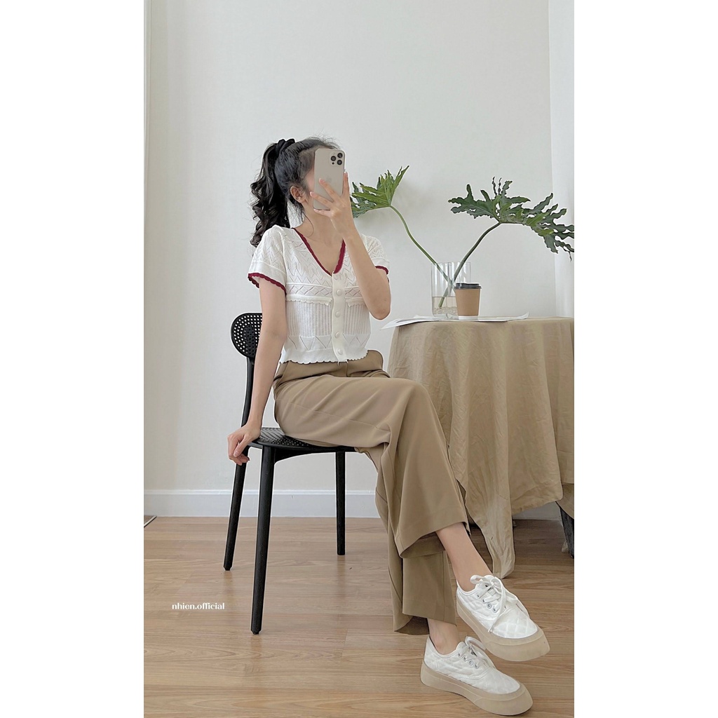 Quần tây nữ ống suông basic nhiennhienvintage AQ383
