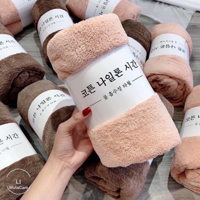 [ sale mùa hè]  Khăn tắm Hàn Quốc 70*140cm chất lông cừu chuẩn .