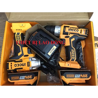BỘ COMBO MÁY KHOAN VÀ MÁY SIẾT VÍT INGCO CKLI2006