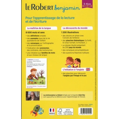 Sách - Từ điển tiếng Pháp: Le Robert Benjamin (5 - 8 tuổi)