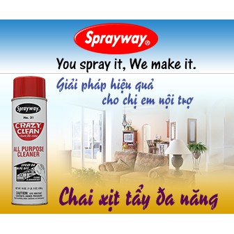 Chai xịt tẩy đa năng Sprayway No.31 Crazy Clean All Purpose Cleaner 539g