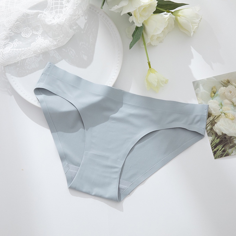 Quần Lót cotton Lụa Lạnh Không Đường May Lưng Thấp Thoáng Khí Kháng Khuẩn Dễ Thương Cho Nữ