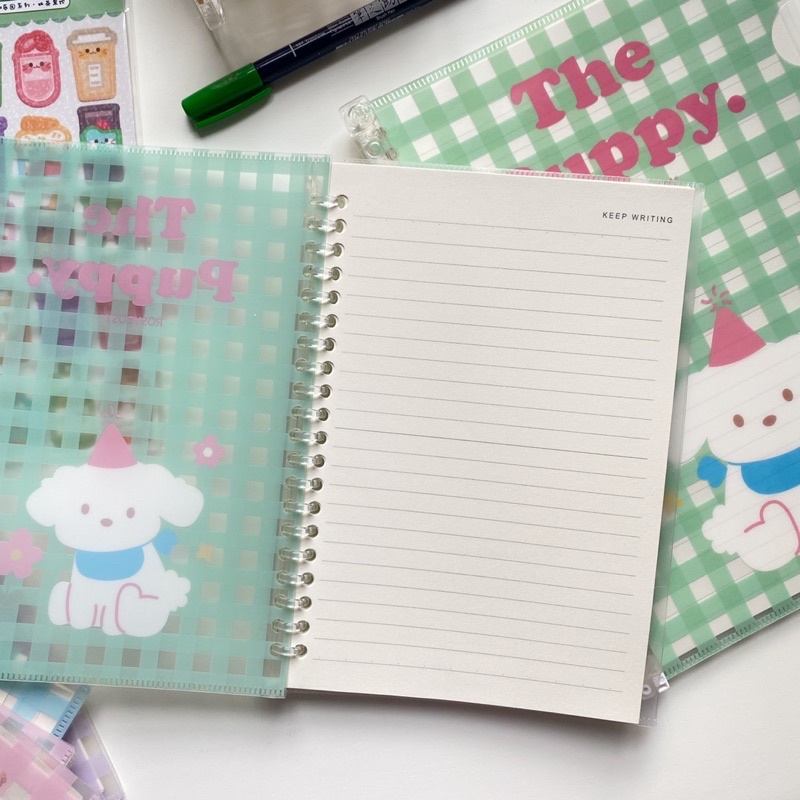 [Binder Caro] Sổ còng bìa dẻo Caro Thú cưng màu pastel xinh xắn, bìa có túi đựng tài liệu học tập take notes hiệu quả