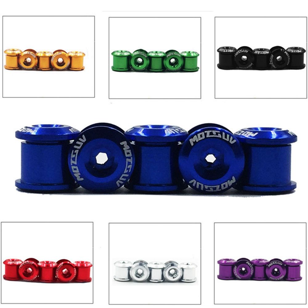 Bộ 5 cái ốc vít hợp kim 14 màu 7075 4.9mm/6.4mm gắn đĩa xích xe đạp leo núi