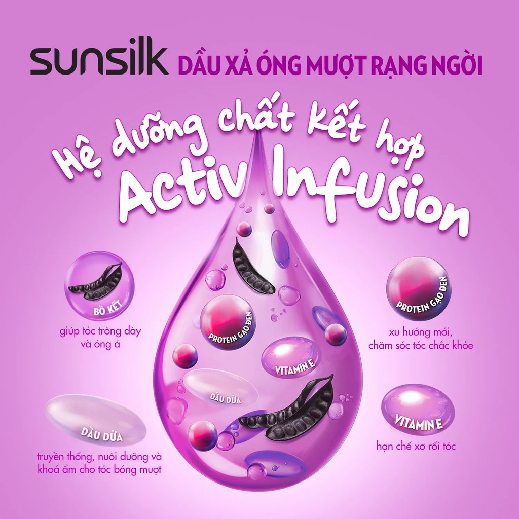 Dầu xả Sunsilk 640g với tinh dầu Trái Bơ và dầu Argan cho mái tóc không xơ rối và bết dính