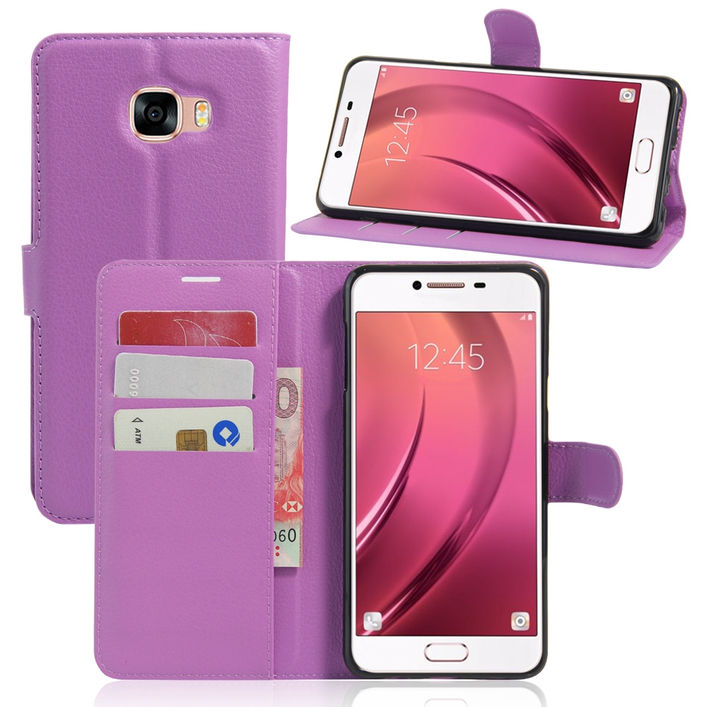 Bao da điện thoại nắp lật có khe cắm card cho Samsung Galaxy  C7 C9 Pro Plus 2017