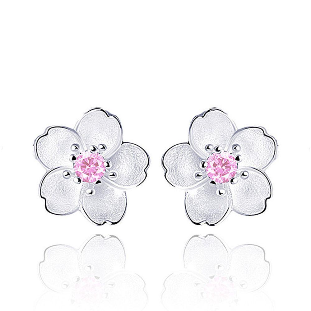 Mocho Khuyên Tai Hình Hoa Anh Đào Màu Sắc Hồng Tím Cho Nữ