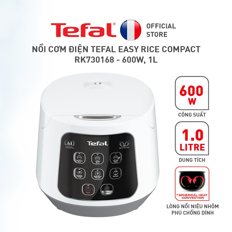 Nồi cơm điện Tefal Easy Rice Compact RK730168 - 600W, 1L