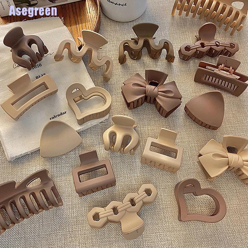 Kẹp tóc phong cách Hàn Quốc màu trơn bằng acrylic