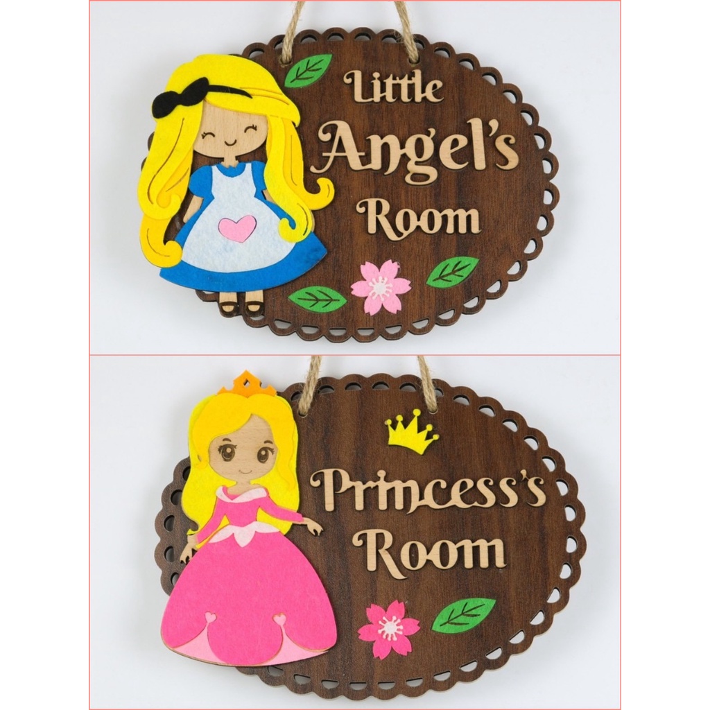 Bảng gỗ treo tường, trang trí nhà cửa treo cửa phòng bé con yêu baby room mom dad