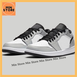 GIÀY THỂ THAO NAM NỮ CỔ THẤP PHỐI MÀU XÁM CHỈ ĐỎ Min Store