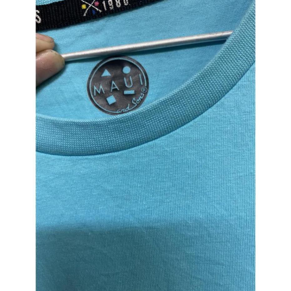 Áo phông mỹ 2hand - Áo phông unisex xanh biển maui size XL . ༴ - . Đẹp *