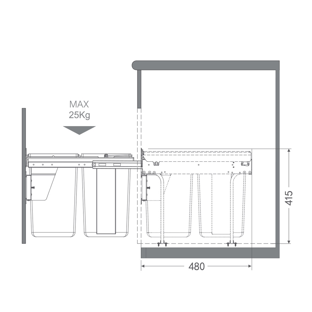 Thùng Rác Gắn Cánh Eurogold BL300 BL400 Dễ Dàng Sử Dụng CÓ THỢ LẮP ĐẶT
