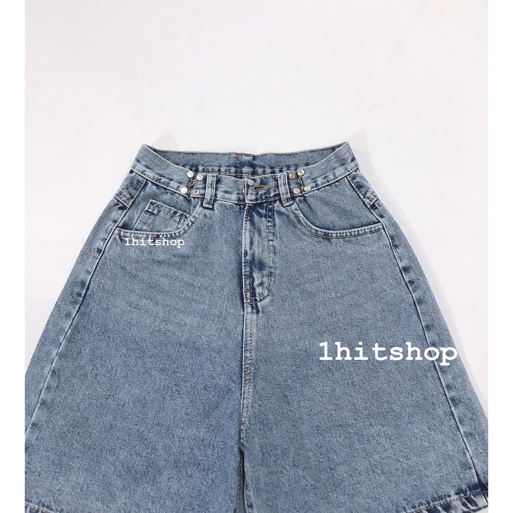 Quần Jean Ống Rộng SHORT GÀI EO Ulzzang Unisex 1hitshop | BigBuy360 - bigbuy360.vn