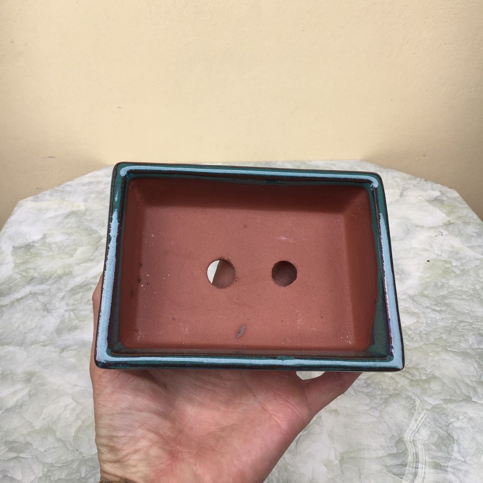 Chậu bonsai Chữ nhật mini men hỏa biến gốm Bát tràng 1 size BM-118