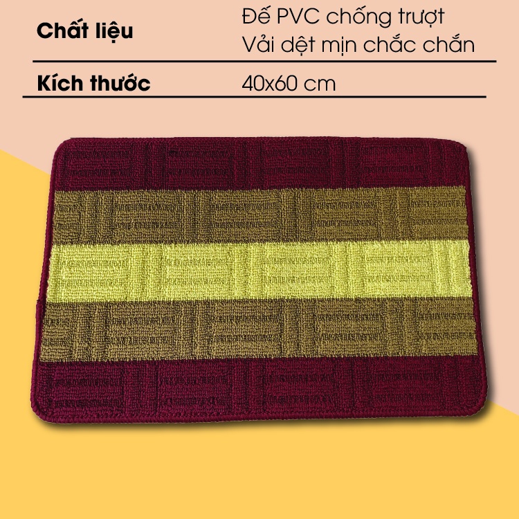 Thảm chùi chân len dày thấm hút nước tốt và chống trơn trượt mã PVCSOC