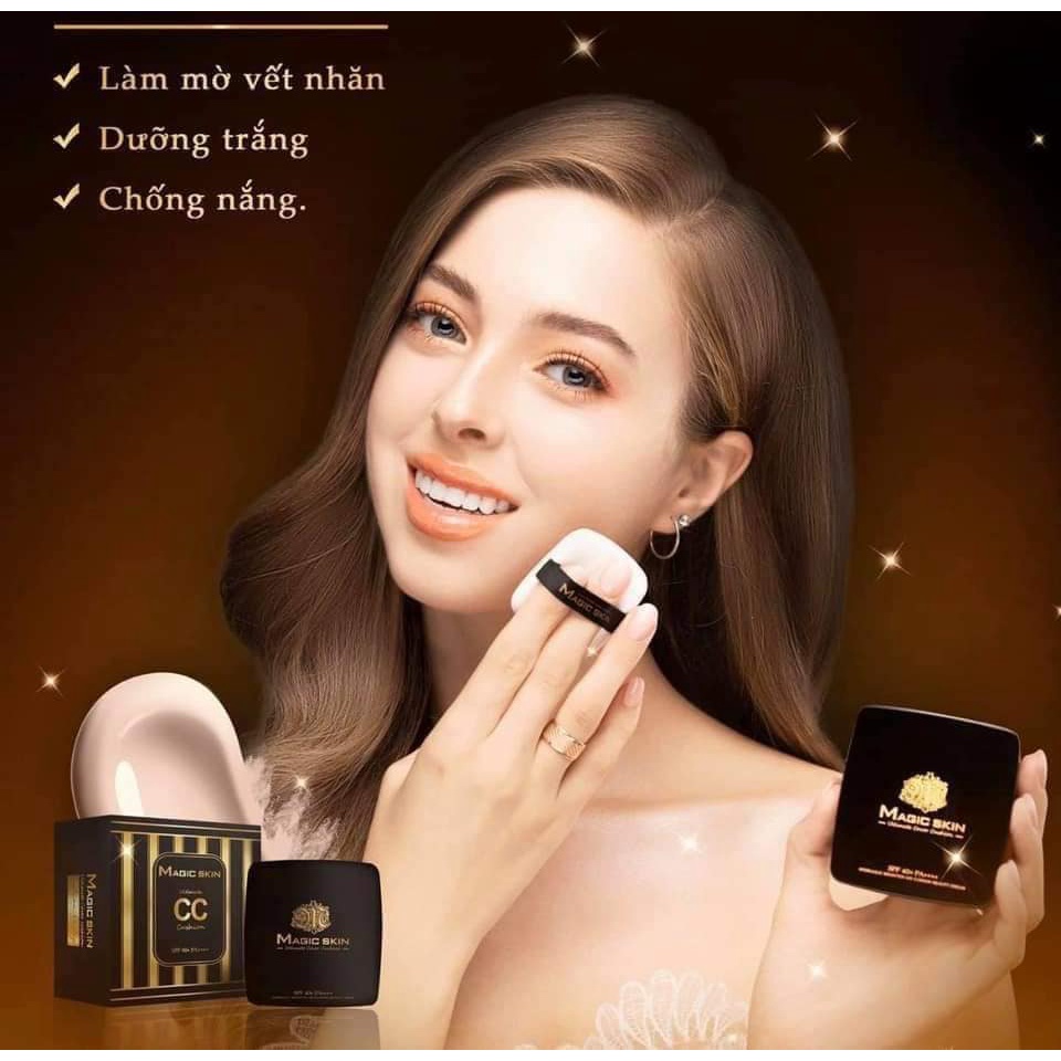 Phấn nước ngọc trai MAGIC SKIN Ultimate CC Cushion  NÂNG TONE, CHỐNG NẮNG, CHE KHUYẾT ĐIỂM ✔ CHÍNH HÃNG