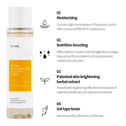 [Hàng mới về] Toner iUNIK Tinh Chất Tràm Trà/Vitamin Hyaluronic/Hoa Hồng Galactomyces 200ml
