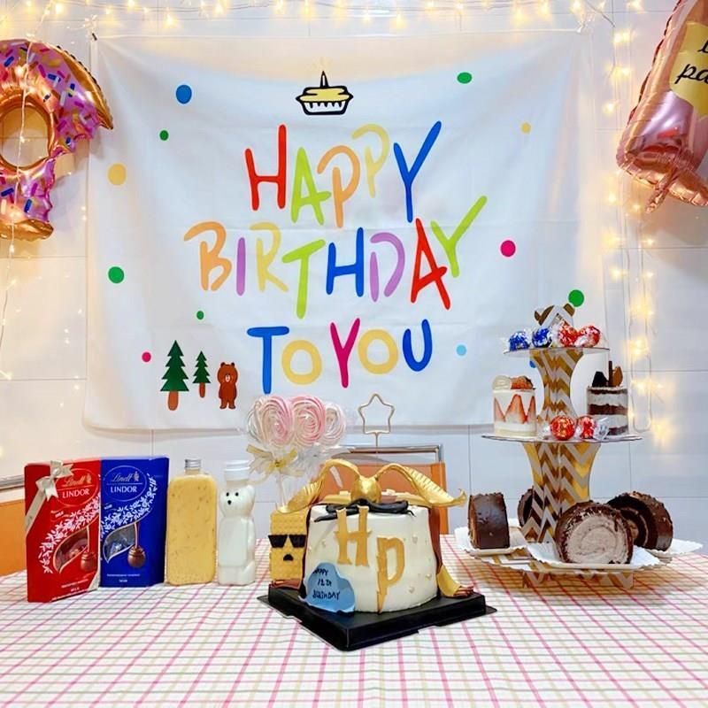 PHÔNG VẢI TRANG TRÍ SINH NHẬT 70cm×95cm
