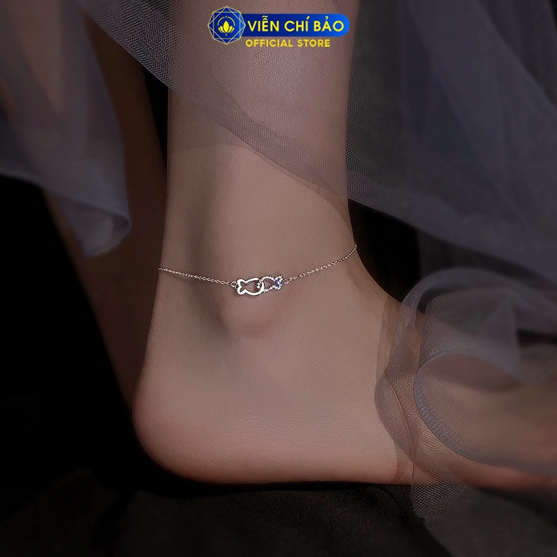 Lắc chân bạc nữ song ngư chất liệu bạc Thái 925 thời trang phụ kiện trang sức nữ Viễn Chí Bảo L500311