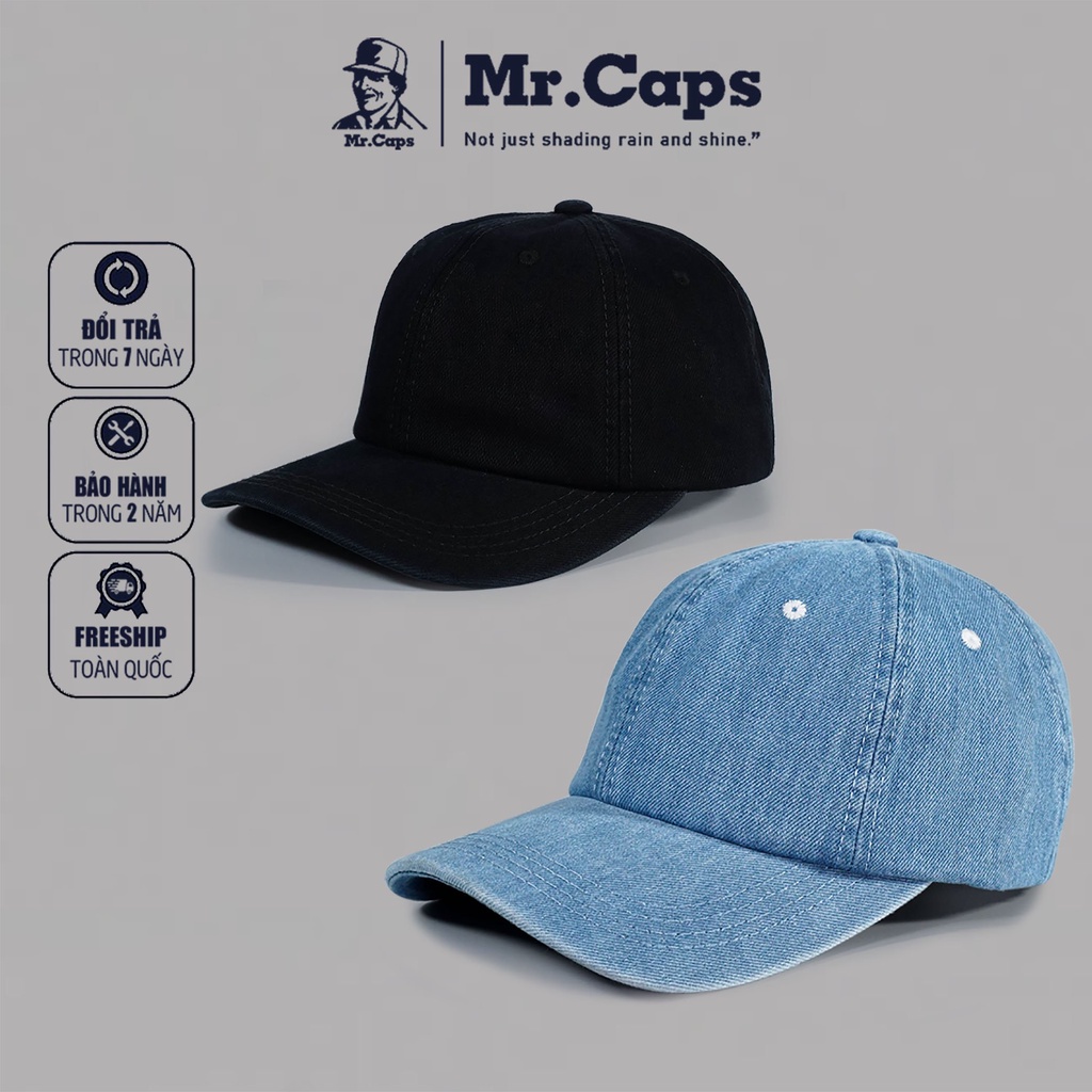 Mũ lưỡi trai jean - nón jean trơn thời trang thể thao cao cấp dành cho cả nam và nữ phong cách ulzzang phom unisex Mrcap